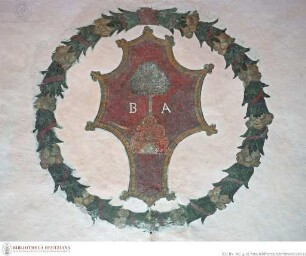 Umkränztes Wappen der Familie Cesi