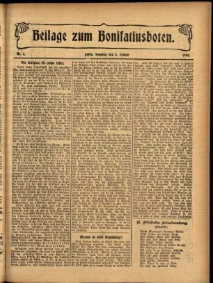 Zweite Ausgabe vom Sonntag, den 05. Januar 1908.