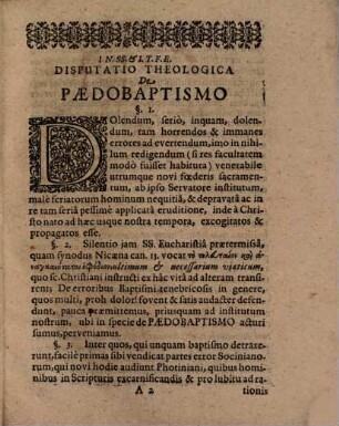 Disp. theol. de paedobaptismo