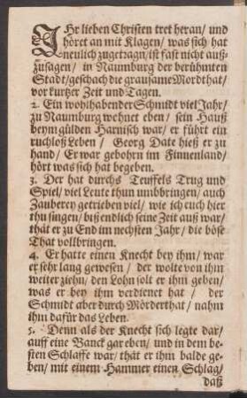 Jhr lieben Christen tret heran/ und höret an mit Klagen/