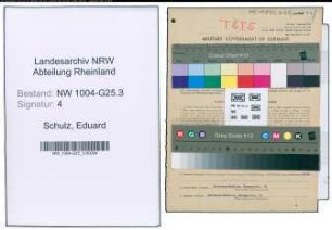 Entnazifizierung Eduard Schulz , geb. 02.02.1908 (Baecker)