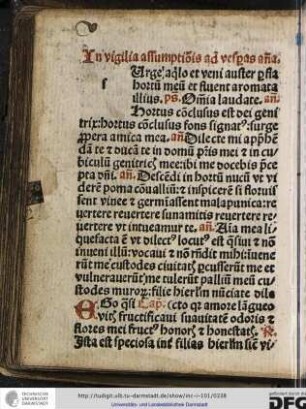 In vigilia assumptionis ad vesperas