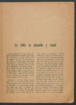 La vida es absurda y cruel