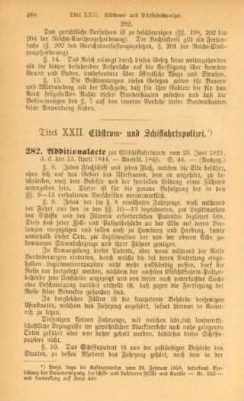 Titel XXII. Elbstrom- und Schiffahrtspolizei