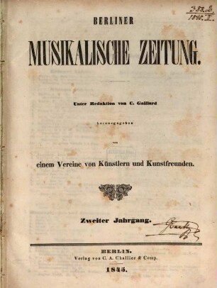 Berliner musikalische Zeitung. 2, 2. 1845