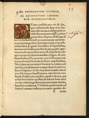 De reformatione ecclesiae de reformatione caeterorum ecclesiasticorum.