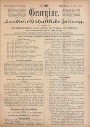 Einundsechzigster Jahrgang. No. 20. Insterburg, 18. Mai 1893.