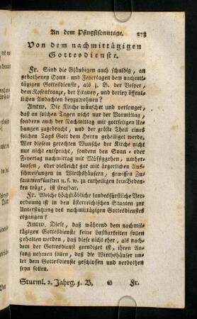 273-279, Von dem nachmittaegigen Gottesdienste