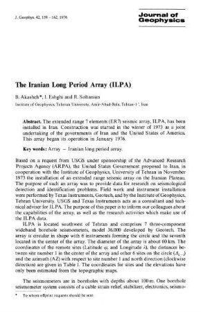 The Iranian long period array (ILPA)