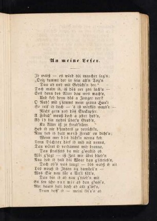 An meine Leser
