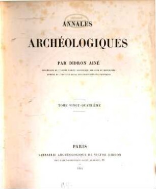 Annales archéologiques. 24. 1864