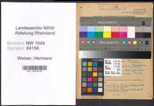 Entnazifizierung Hermann Weiser , geb. 29.03.1888 (Kaufmann)