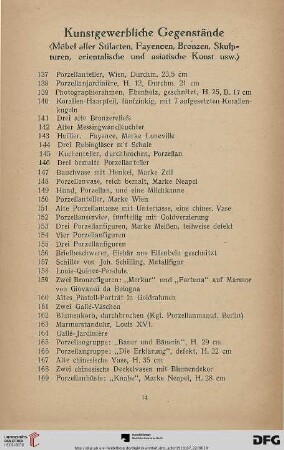 Kunstgewerbliche Gegenstände (Nr. 137-425)