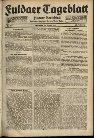 Ausgabe vom Donnerstag, den 25. August 1921.