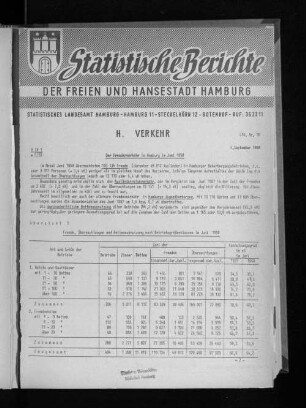 Der Fremdenverkehr in Hamburg im Juni 1958 : Lfd. Nr. 38