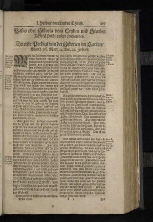Paßio oder Historia vom Leyden und Sterben Jesu Christi unsers Heylandes.