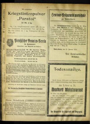 Todesanzeige : der Lehrer a. D. Eberhard Meisterernst ; [Nekrolog]