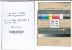 Entnazifizierung Bruno Stahl , geb. 06.03.1909 (Angestellter)