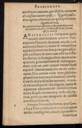 Quaestio Prima.