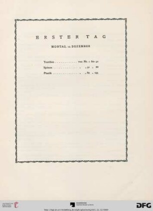 Erster Tag (Nr. 1-145)