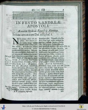 In festo St. Andreae apostoli