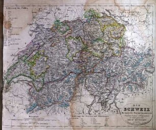 Die Schweiz ; mit Angabe der Post- und Kunstrassen