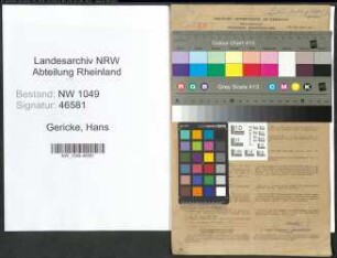 Entnazifizierung Hans Gericke , geb. 03.09.1894 (Kaufmann)