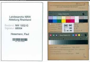 Entnazifizierung Paul Hesemann, geb. 28.09.1922 (Kaufmann)