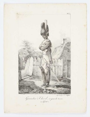 Grenadier á cheval, en grande tenue, Blatt 7 der Folge "Kostüme der Kaisergarde"