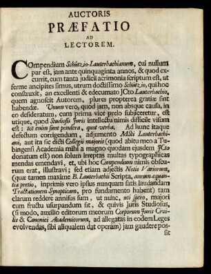 Auctoris Praefatio Ad Lectorem