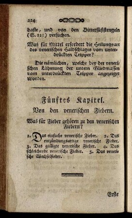 Fünftes Kapitel. Von den venerischen Fiebern