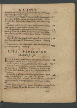 Libri Peregrino idiomate scripti.