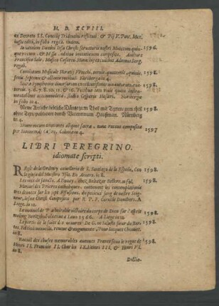 Libri Peregrino idiomate scripti.