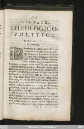Caput I. De Prophetia.