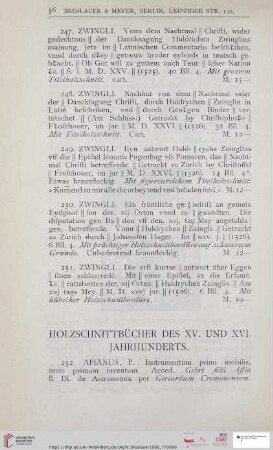 Holzschnittbücher des XV. und XVI. Jahrhunderts (Nr. 252 - 348)