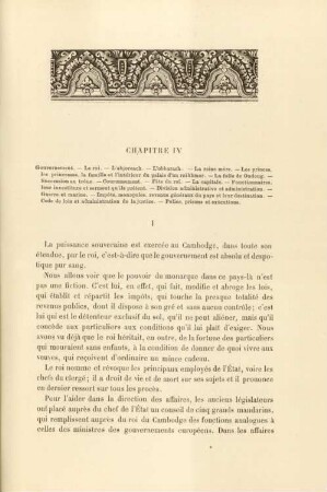 Chapitre IV. Gouvernement. - Le roi ...