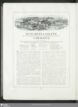Schubert & Salzer : Maschinenfabrik Aktiengesellschaft Chemnitz