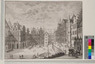 Heidelberg, Schlosshof von Süden mit Blick auf den Friedrichsbau