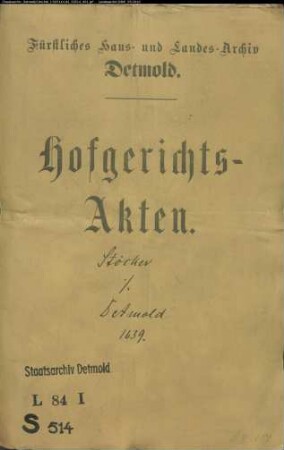 Stöcker, Dr. Johann gegen Stadt Detmold - Schuldforderung