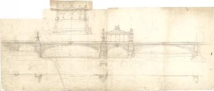 Thiersch, August ; Genf (Schweiz); Brücke - Grundriss, Ansicht, Teilansicht