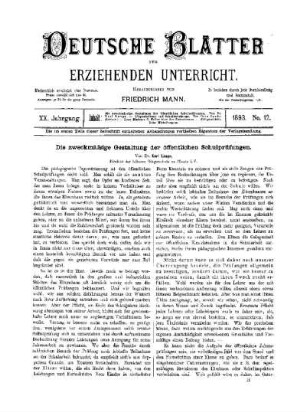 Die zweckmässige Gestaltung der öffentlichen Schulprüfungen