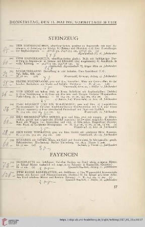 Fayencen (Nr. 710-737)