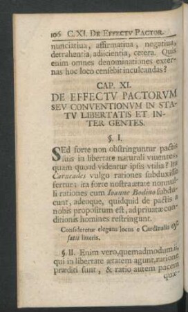 Cap. XI. De Effectu Pactorum Seu Conventionum In Statu Libertatis Et Inter Gentes