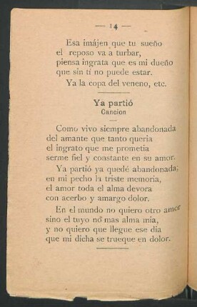 Ya partió : Canción