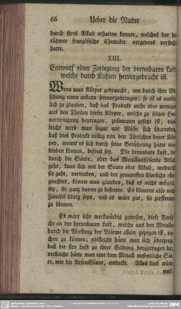 XIII. Entwurf einer Zerlegung der brennbaren Luft, welche durch Kohlen hervorgebracht ist