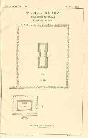 Plate XXVI. Tamil ruins. Buildings No. 13 A. B. With premises. Plan.