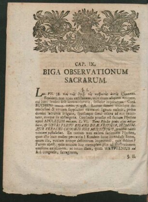 Cap IX. Biga Observationum Sacrarum