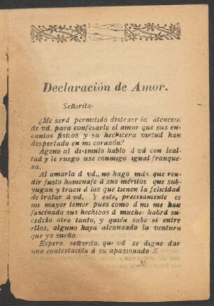 Declaración de Amor.