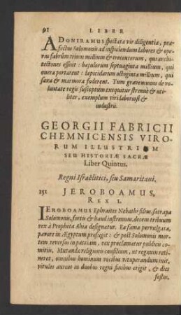 Liber Quintus. Regni Israelitici, seu Samaritani.