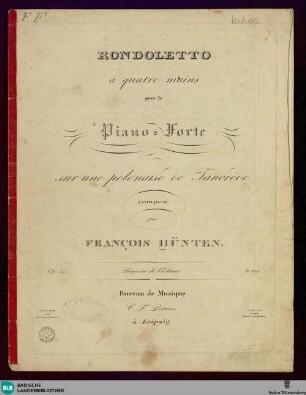 Rondoletto à quatre mains pour le piano-forte : sur une polonaise de Tancrède; op. 35